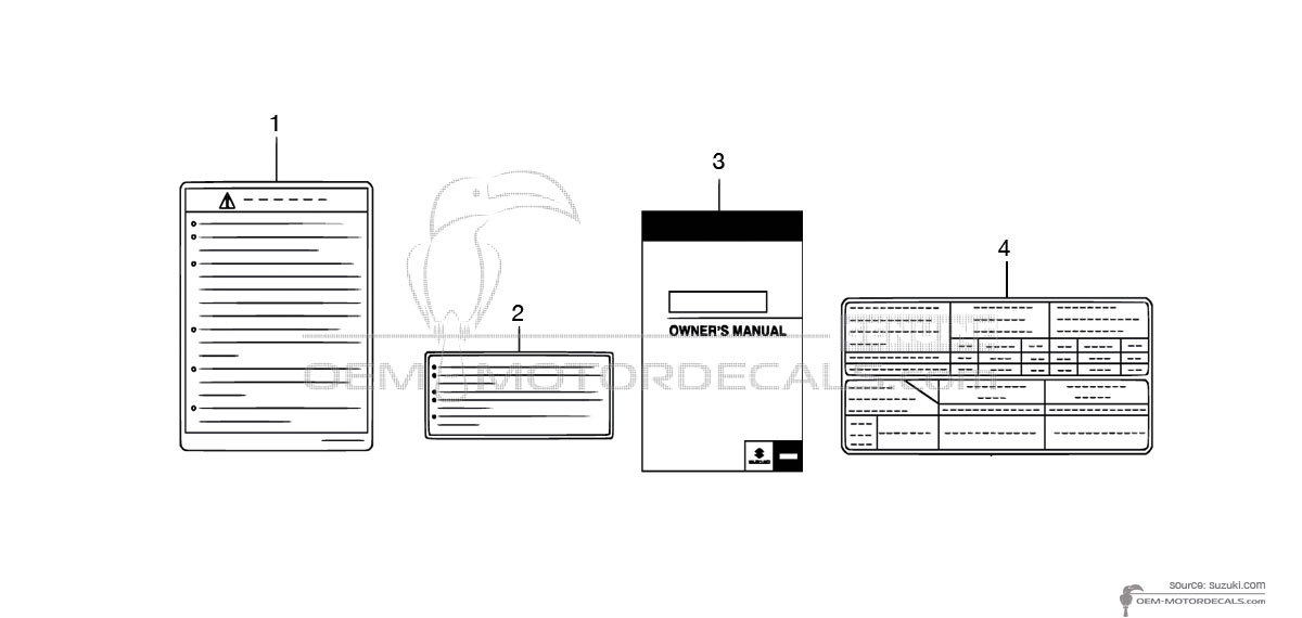 Naklejki do Suzuki GSX1300R HAYABUSA - Etykiety ostrzegawcze • Suzuki Naklejki OEM